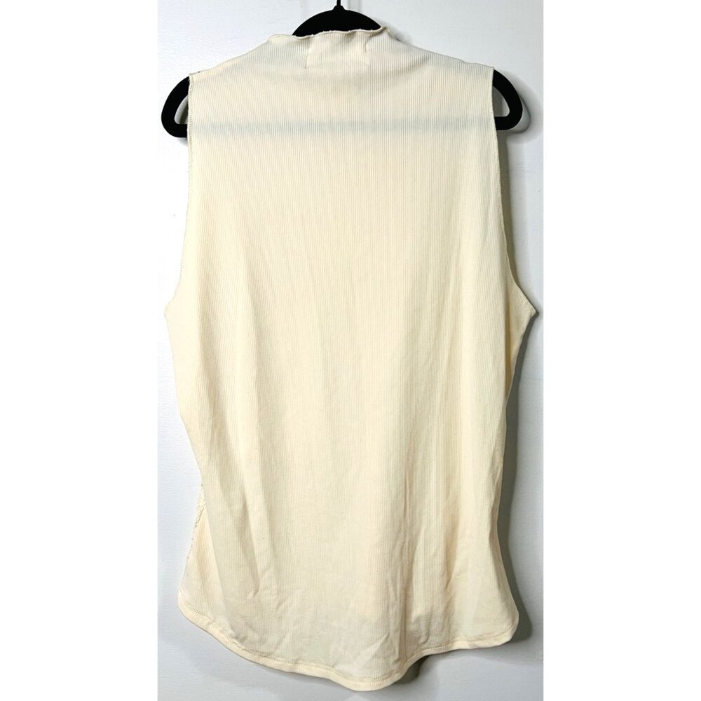 Daisy Floral Lace Detailed Cream Tank Top - Everyday Chic - Large MSRP $54 - Picture 2 of 5